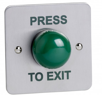 STP-SPB004F - Flush green dome stainless steel exit button